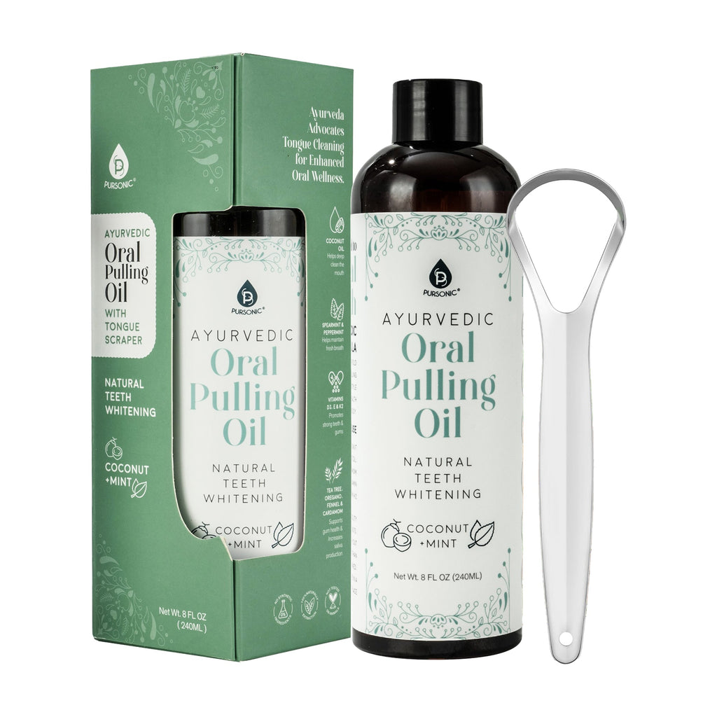 Oral Pulling Oil with Tongue Scraper